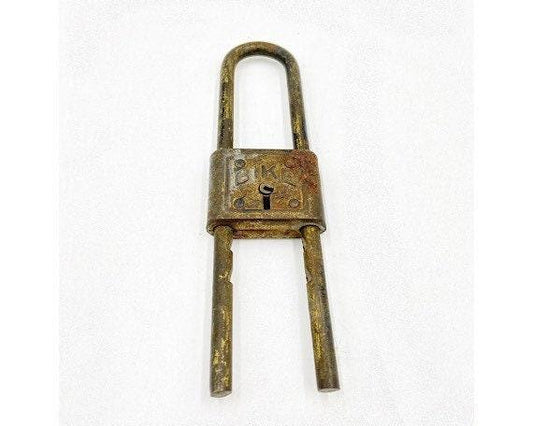 Vintage BIKE Brand Padlock, Rusty Old Home Decor, No Key, Country Farmhouse Decor, Primitive Knick Knacks, Lock No Key -Located at Funkyhouse Vintage Antique Store, Weiser Idaho