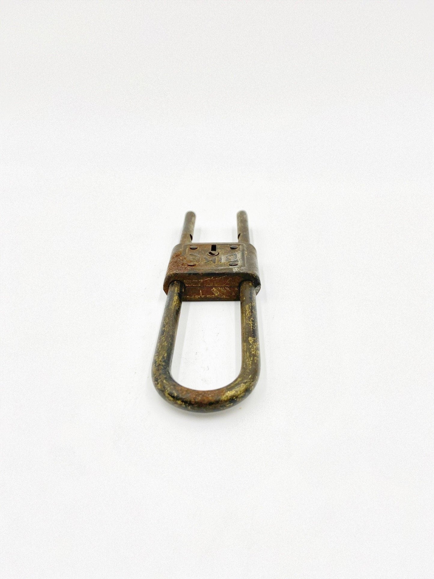 Vintage BIKE Brand Padlock, Rusty Old Home Decor, No Key, Country Farmhouse Decor, Primitive Knick Knacks, Lock No Key -Located at Funkyhouse Vintage Antique Store, Weiser Idaho