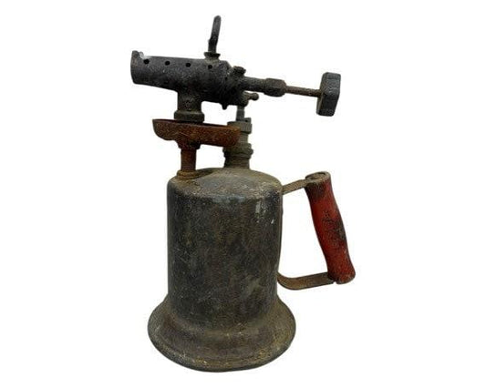 Vintage Blow Torch Brass, Antique Blowtorch with Red Handle, Industrial Dark Academia Decor, Man Cave or Garage, Indie Room Decor, Daft Punk -Located at Funkyhouse Vintage Antique Store, Weiser Idaho