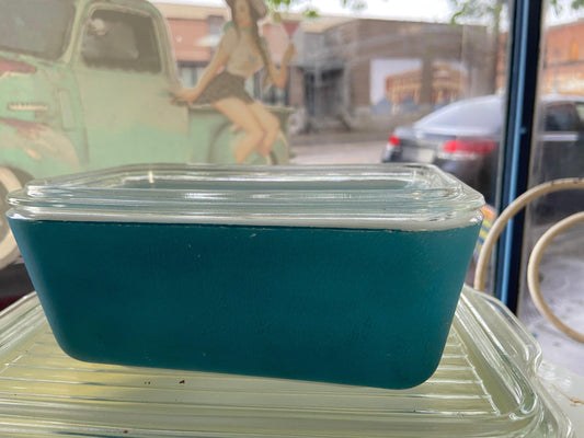Vintage Blue Pyrex Refrigerator Dish -Located at Funkyhouse Vintage Antique Store, Weiser Idaho