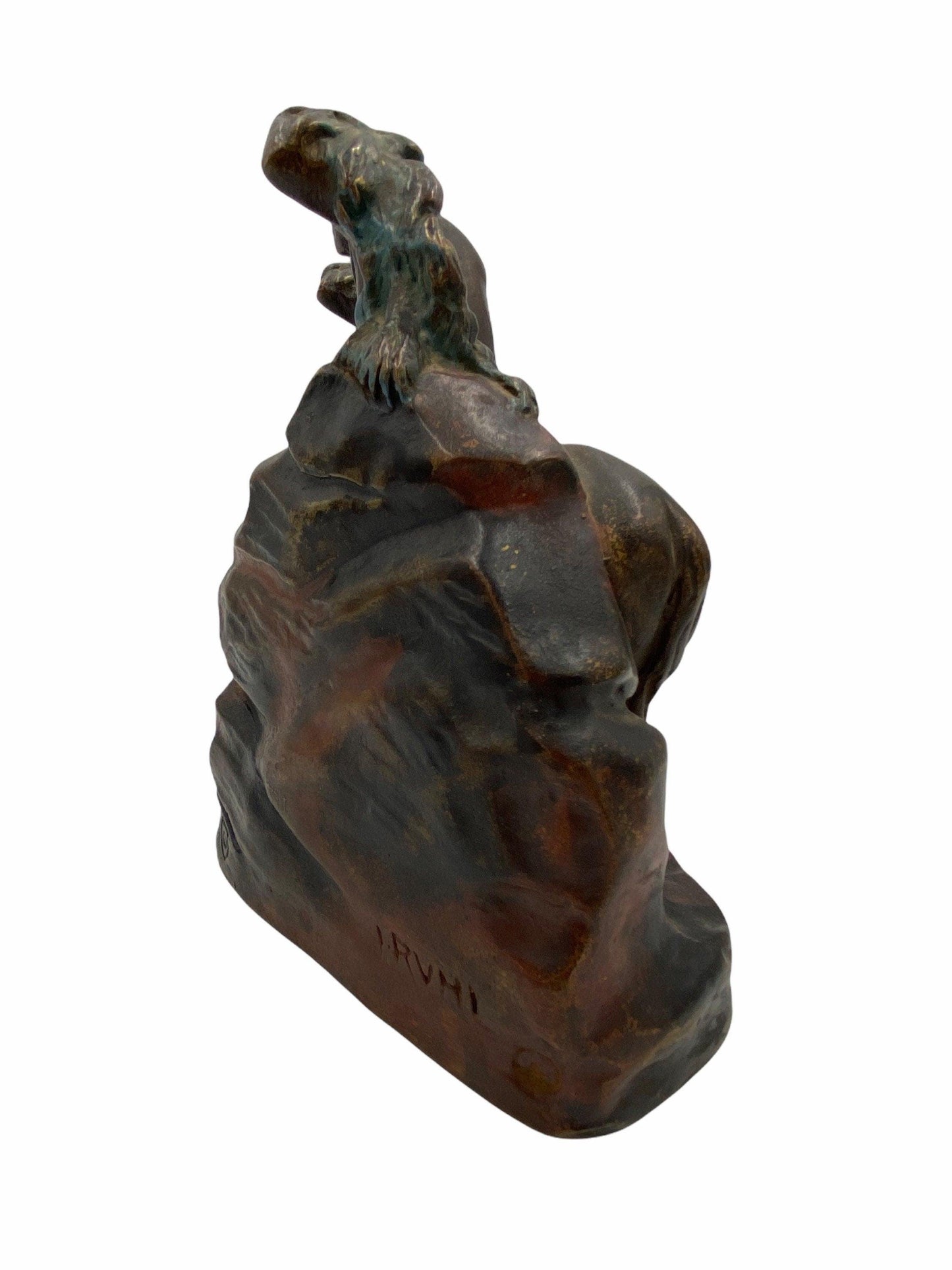 Vintage Bookends, Searching American Indian on Horseback by NYC Born Sculptor John Ruhl -Located at Funkyhouse Vintage Antique Store, Weiser Idaho