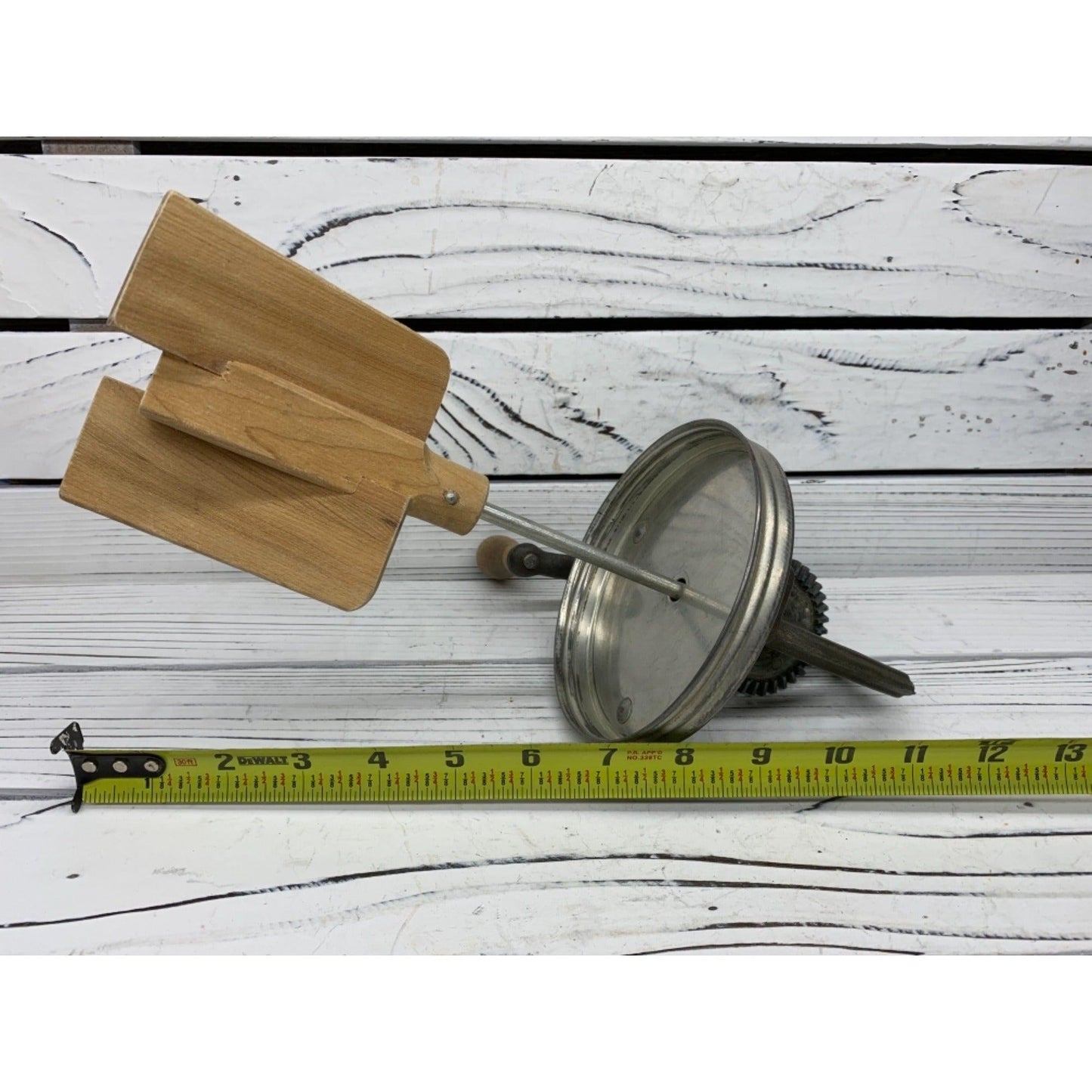 Vintage Butter Churn Top, Geared Butter Churn Handle With Paddle -Located at Funkyhouse Vintage Antique Store, Weiser Idaho