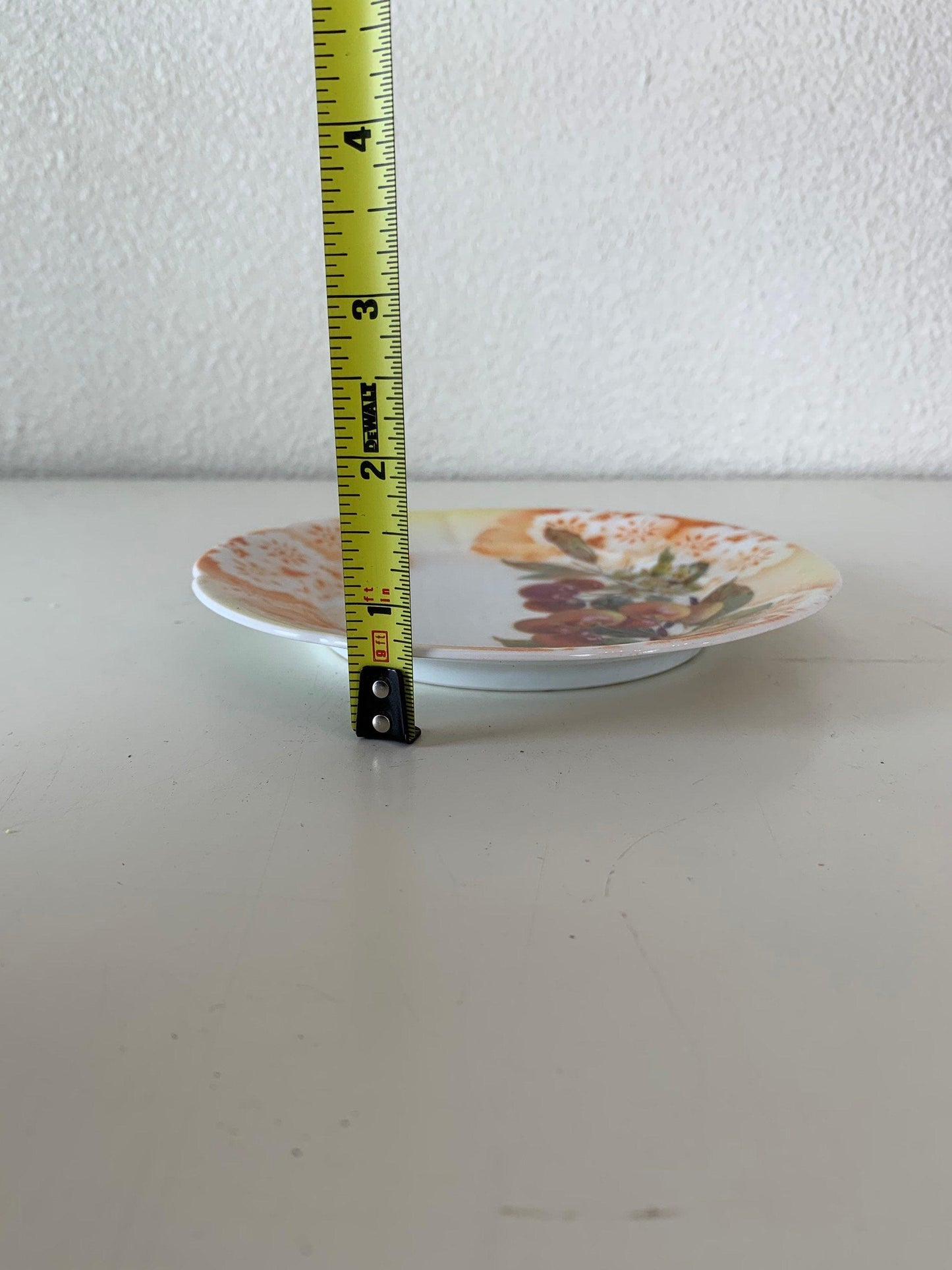 Vintage China Plate, Hand Painted With Cherry Design And Orange Flowers Edge, Vintage Porcelain Bread Plate -Located at Funkyhouse Vintage Antique Store, Weiser Idaho