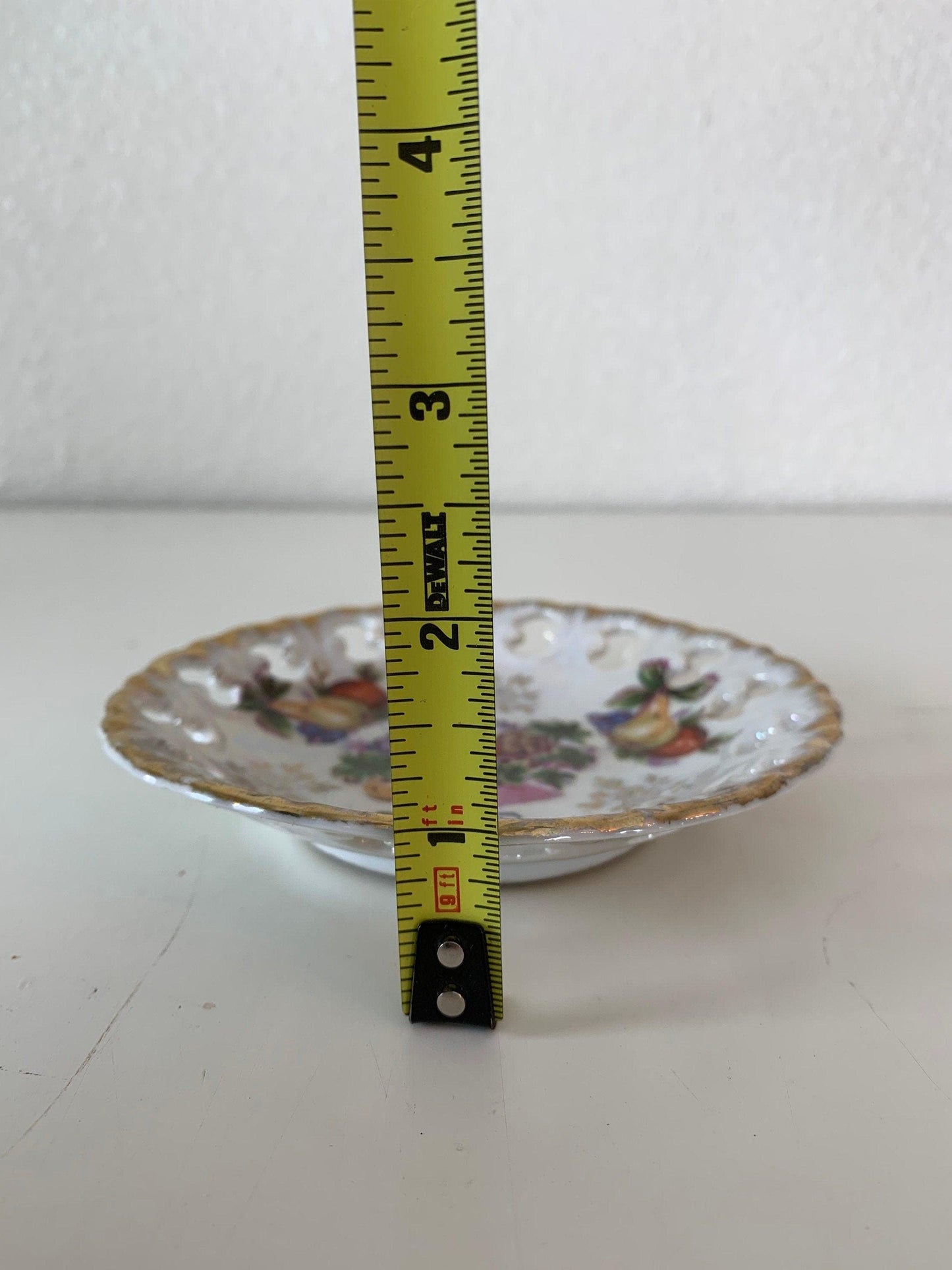 Vintage China Plate, Hand Painted With Fruit Basket Design And Gold Scalloped Edge, Vintage Porcelain Bread Plate -Located at Funkyhouse Vintage Antique Store, Weiser Idaho