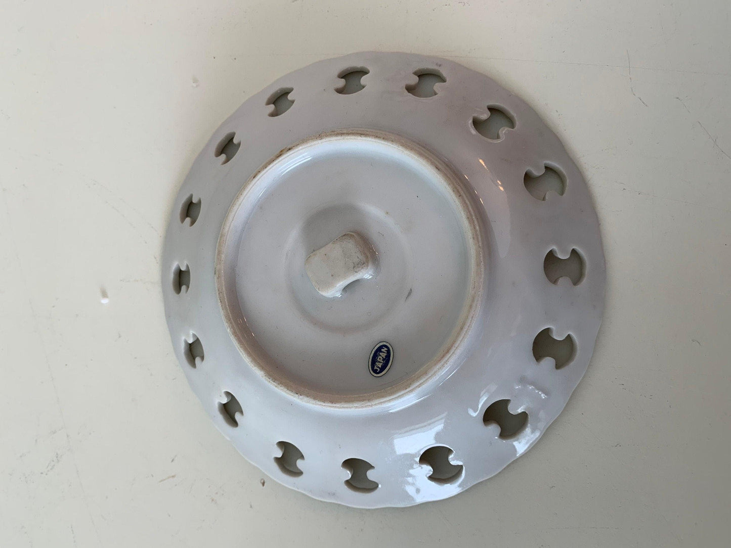 Vintage China Plate, Hand Painted With Fruit Basket Design And Gold Scalloped Edge, Vintage Porcelain Bread Plate -Located at Funkyhouse Vintage Antique Store, Weiser Idaho