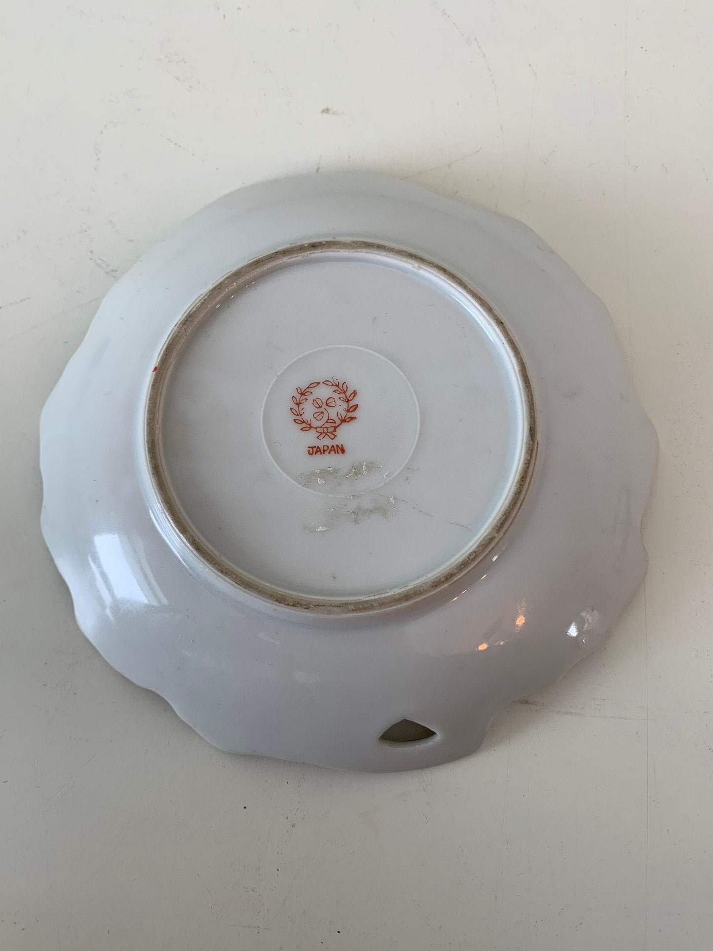 Vintage China Plate, Hand Painted With Fruit Design And Gold Scalloped Edge, Vintage Porcelain Bread Plate -Located at Funkyhouse Vintage Antique Store, Weiser Idaho