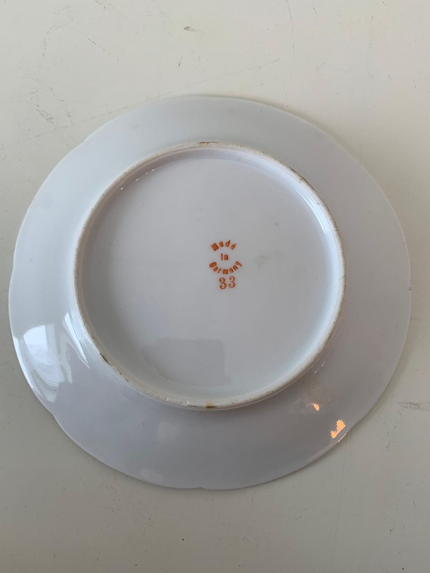Vintage China Plate, Hand Painted With Grape Design And Orange Flowers Edge, Vintage Porcelain Bread Plate -Located at Funkyhouse Vintage Antique Store, Weiser Idaho
