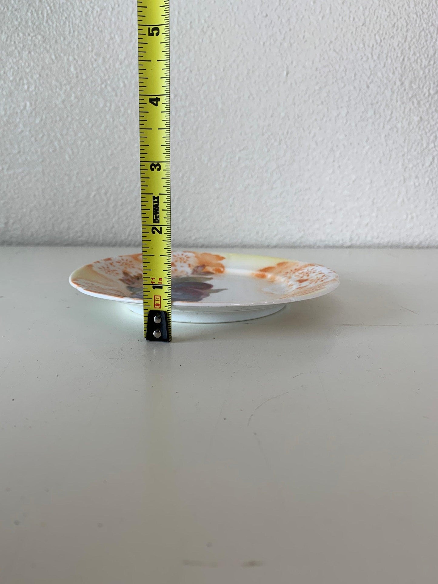 Vintage China Plate, Hand Painted With Grape Design And Orange Flowers Edge, Vintage Porcelain Bread Plate -Located at Funkyhouse Vintage Antique Store, Weiser Idaho