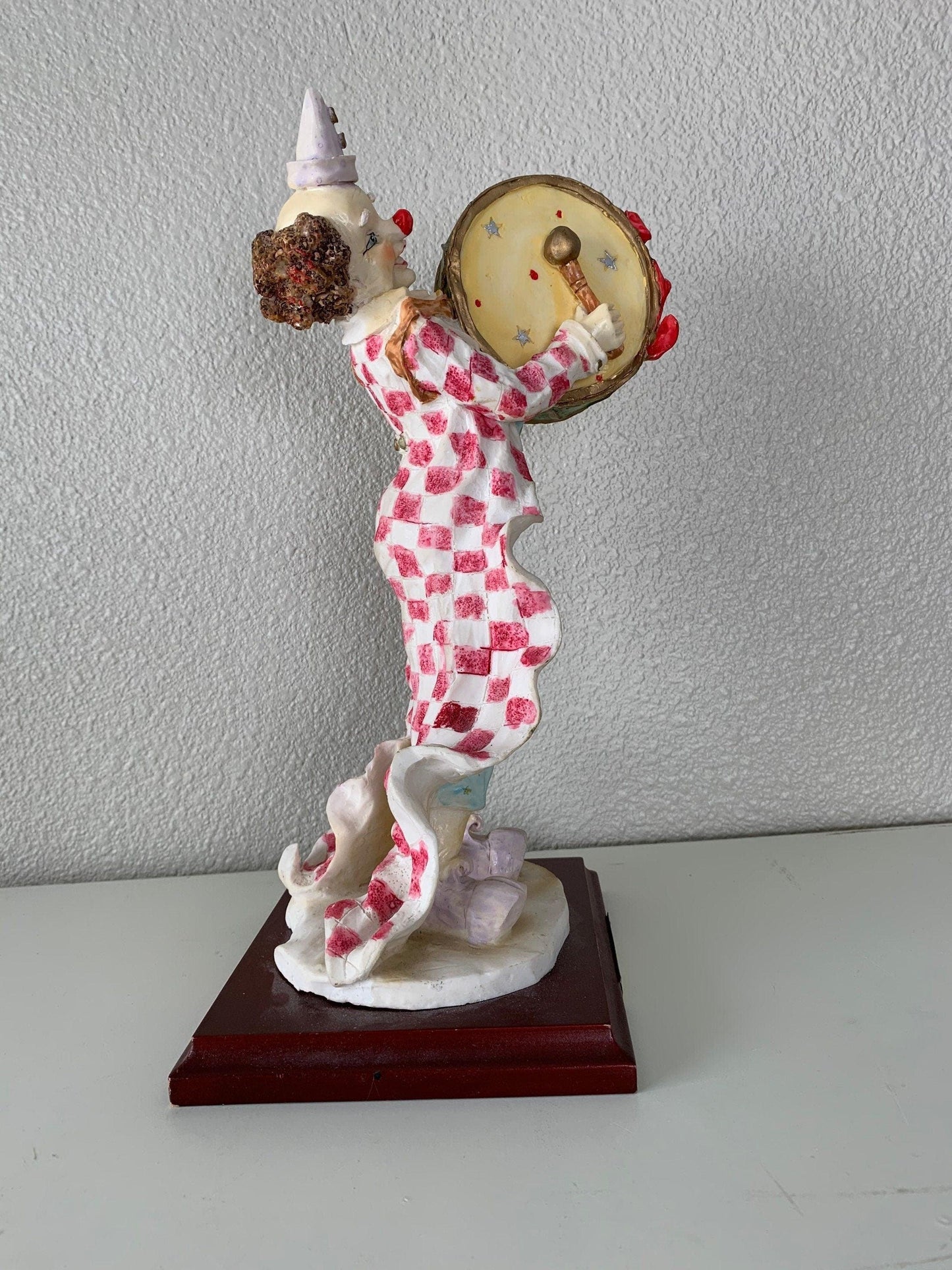 Vintage Clown Figurine, Biltmore Collection Oddity, Clown Playing Drum -Located at Funkyhouse Vintage Antique Store, Weiser Idaho