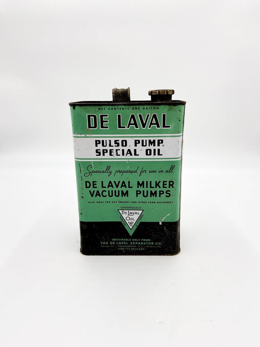 Vintage De Laval Delaval Pulso Pump Special Oil Can Dairy Partial Contents Milk, Gift for Him, Man Gift -Located at Funkyhouse Vintage Antique Store, Weiser Idaho
