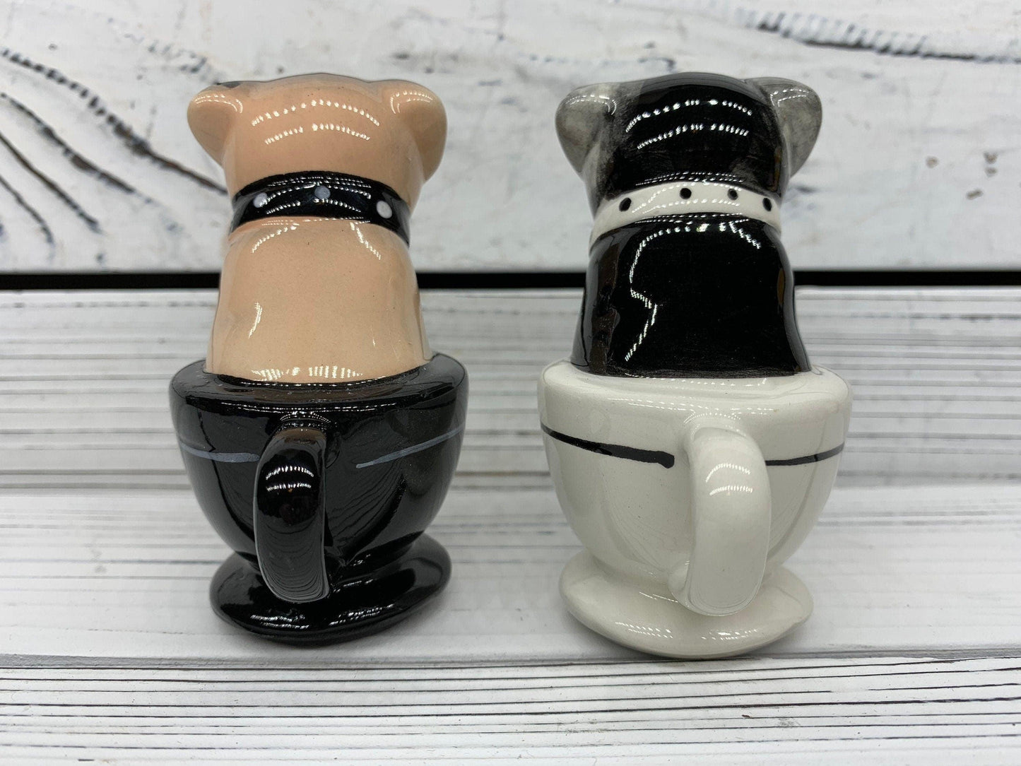 Vintage Dog Salt And Pepper Shakers, Magnetic Attractives Ceramic Salt & Pepper Shaker -Located at Funkyhouse Vintage Antique Store, Weiser Idaho