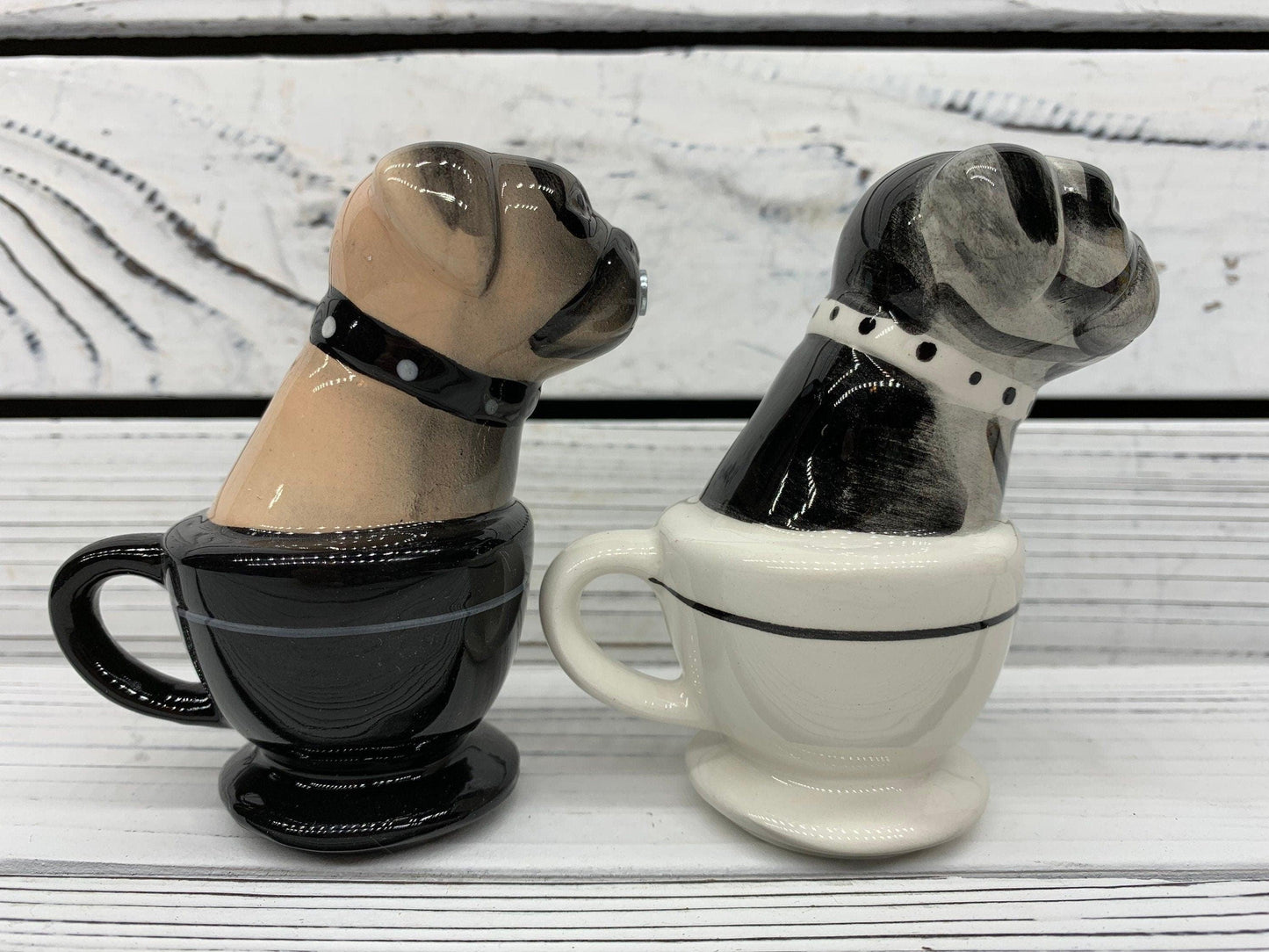 Vintage Dog Salt And Pepper Shakers, Magnetic Attractives Ceramic Salt & Pepper Shaker -Located at Funkyhouse Vintage Antique Store, Weiser Idaho