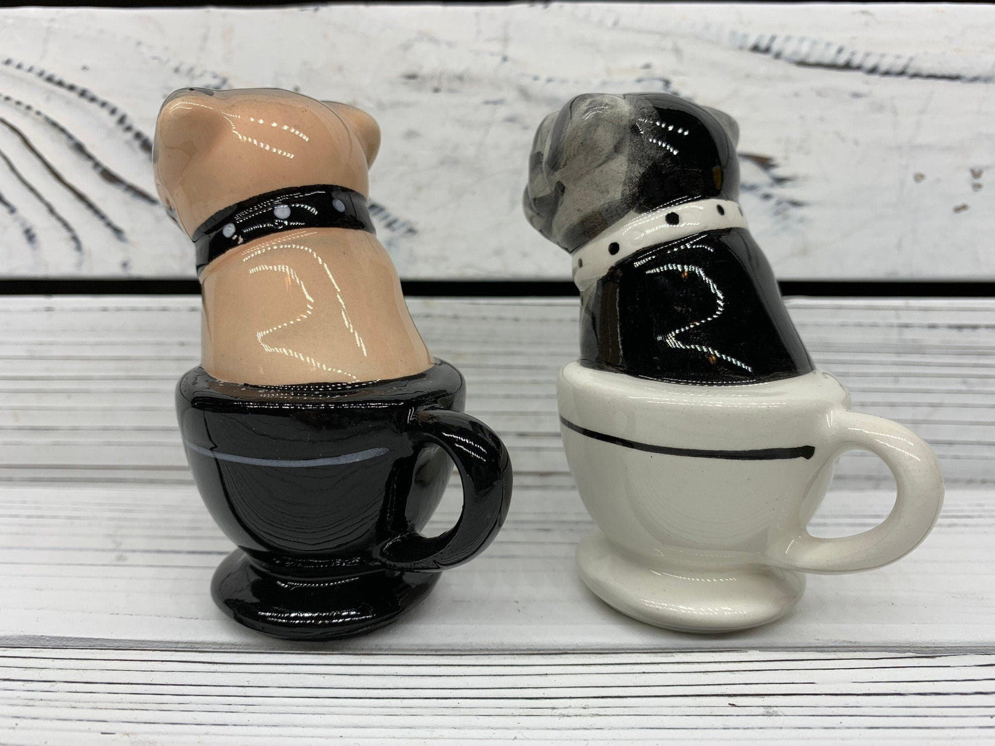 Vintage Dog Salt And Pepper Shakers, Magnetic Attractives Ceramic Salt & Pepper Shaker -Located at Funkyhouse Vintage Antique Store, Weiser Idaho