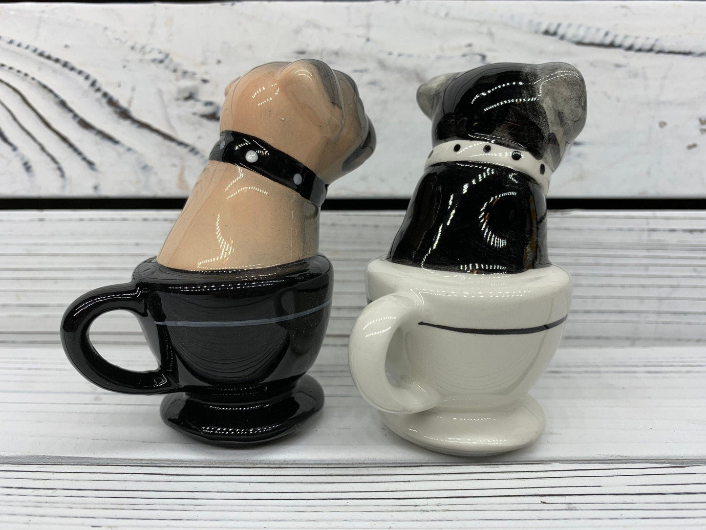 Vintage Dog Salt And Pepper Shakers, Magnetic Attractives Ceramic Salt & Pepper Shaker -Located at Funkyhouse Vintage Antique Store, Weiser Idaho