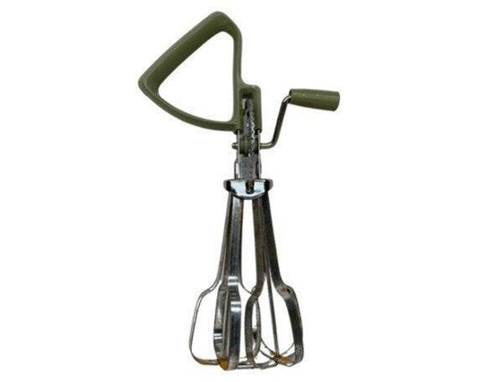 Vintage Egg Beater, Olive Green Ekco Double Whirl Beater, 1950s USA Retro Kitchen Decor, Vintage Country Farmhouse, Kitchen Gadget -Located at Funkyhouse Vintage Antique Store, Weiser Idaho