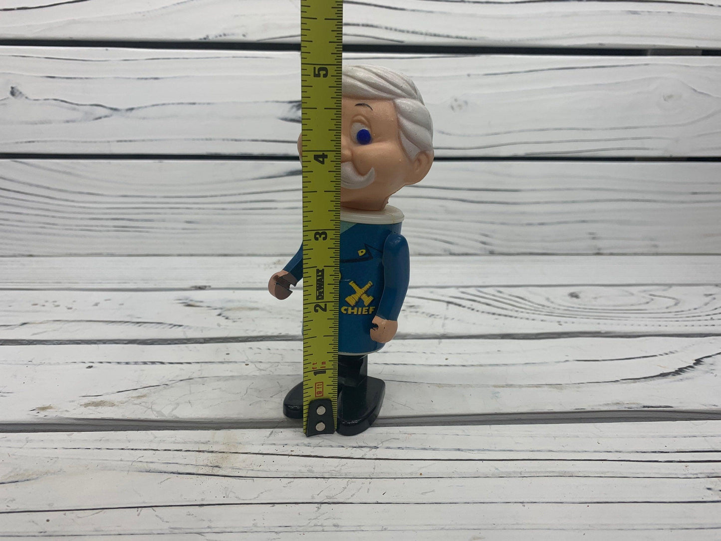 Vintage Eldon Fire Chief Plastic Toy, 1970s Pipsqueeks Figurine -Located at Funkyhouse Vintage Antique Store, Weiser Idaho