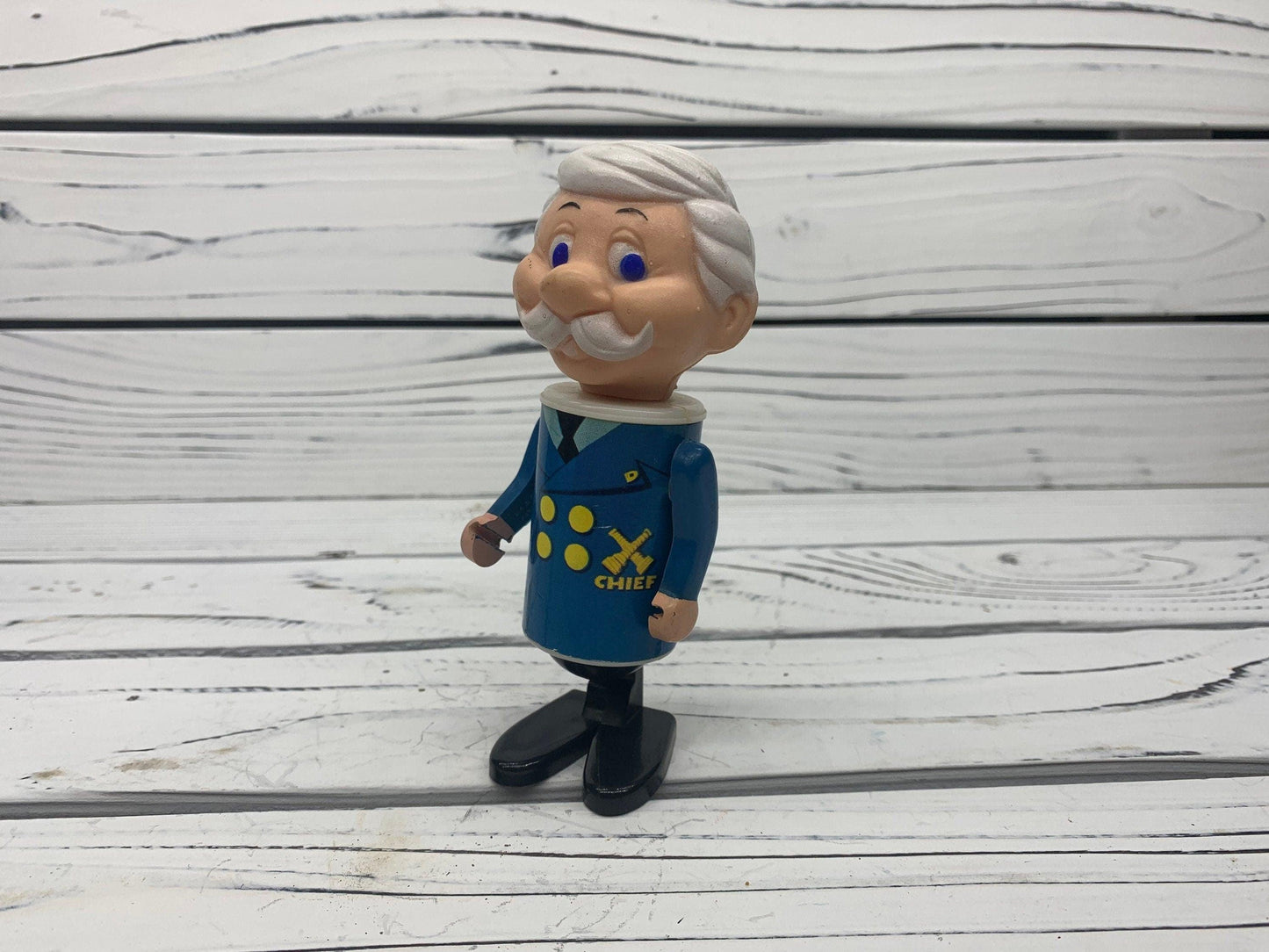 Vintage Eldon Fire Chief Plastic Toy, 1970s Pipsqueeks Figurine -Located at Funkyhouse Vintage Antique Store, Weiser Idaho