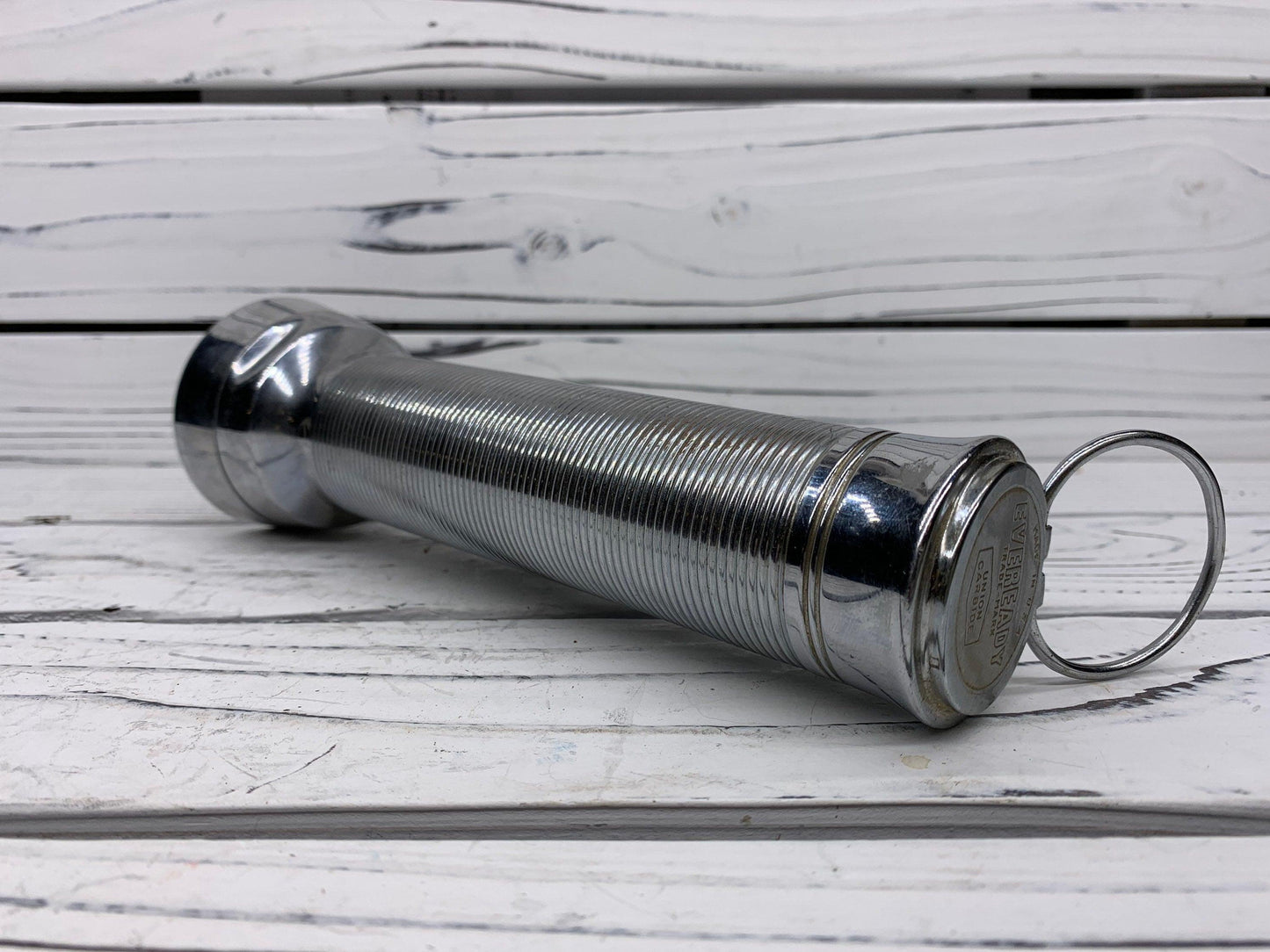Vintage Eveready Captain Flashlight, Heavy Duty Metal Flashlight -Located at Funkyhouse Vintage Antique Store, Weiser Idaho