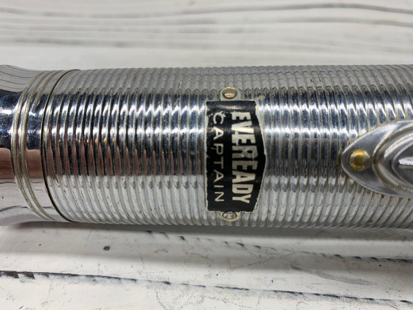 Vintage Eveready Captain Flashlight, Heavy Duty Metal Flashlight -Located at Funkyhouse Vintage Antique Store, Weiser Idaho