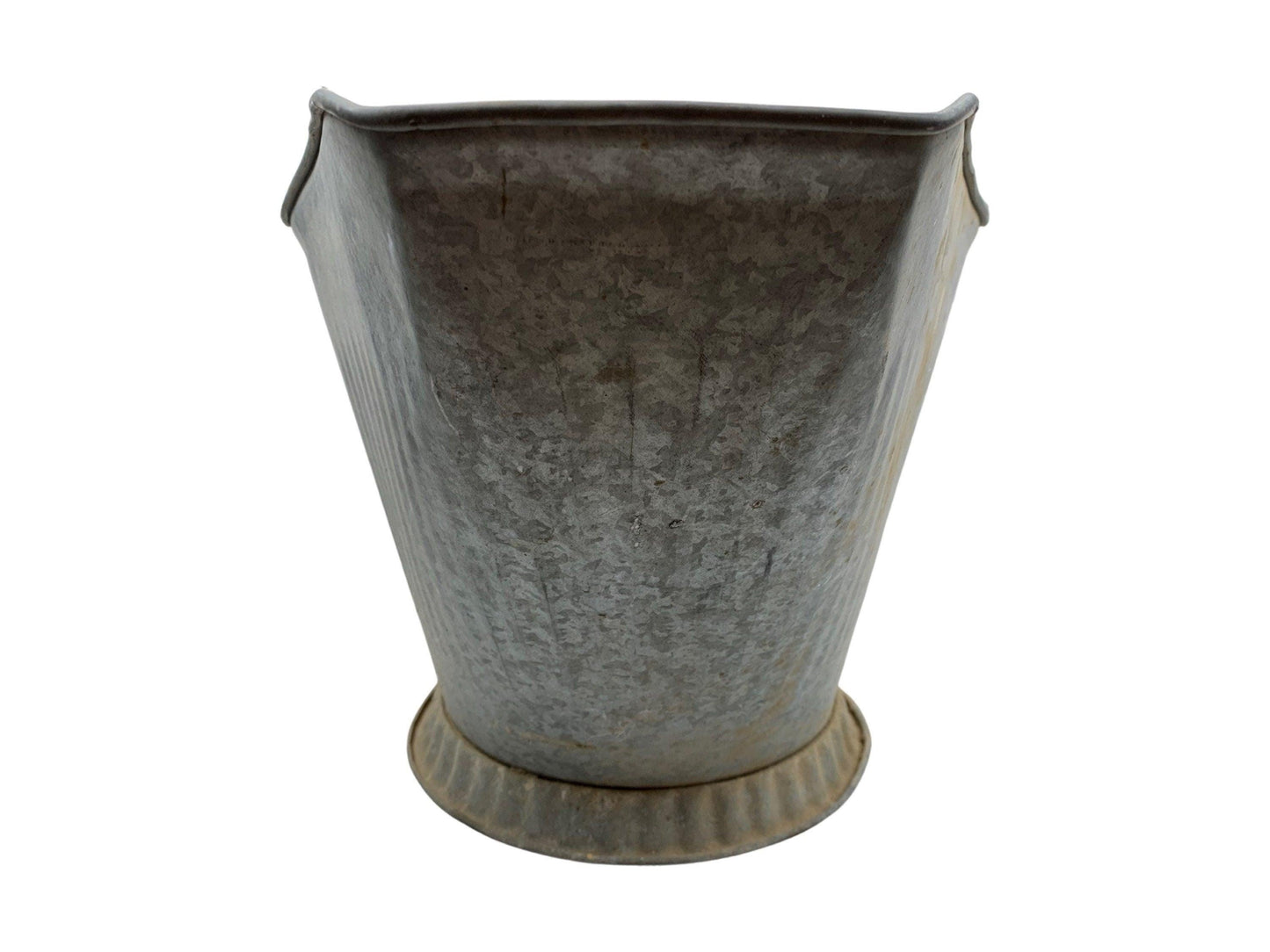 Vintage Galvanized Metal Ash Bucket, Coal Fireplace Scuttle for Hearth, Farmhouse Decor -Located at Funkyhouse Vintage Antique Store, Weiser Idaho