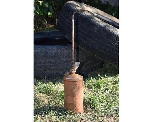 Vintage GoldenRod Oil Can -Located at Funkyhouse Vintage Antique Store, Weiser Idaho