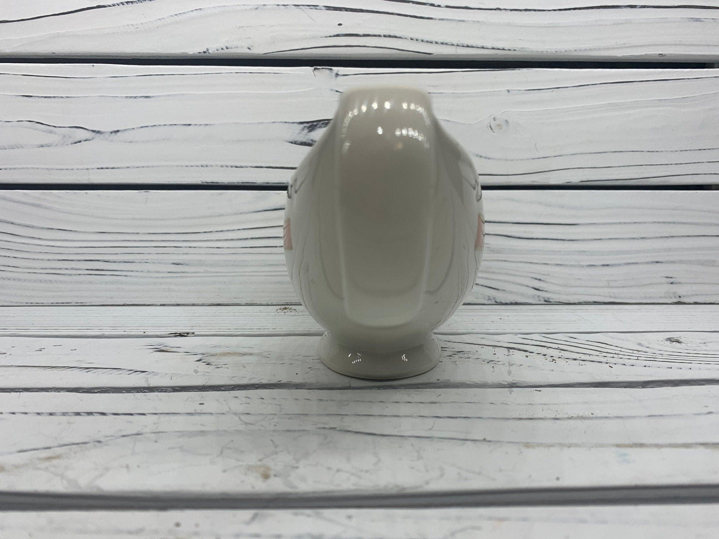 Vintage Gravy Boat by Homer Laughlin, HLC USA Off White Gravy Bowl with Pink Stripe -Located at Funkyhouse Vintage Antique Store, Weiser Idaho