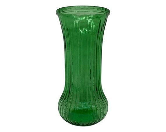 Vintage Green Glass Vase by E.O. Brody Co, Cleveland, 1960s Mid Century Flower Urn -Located at Funkyhouse Vintage Antique Store, Weiser Idaho