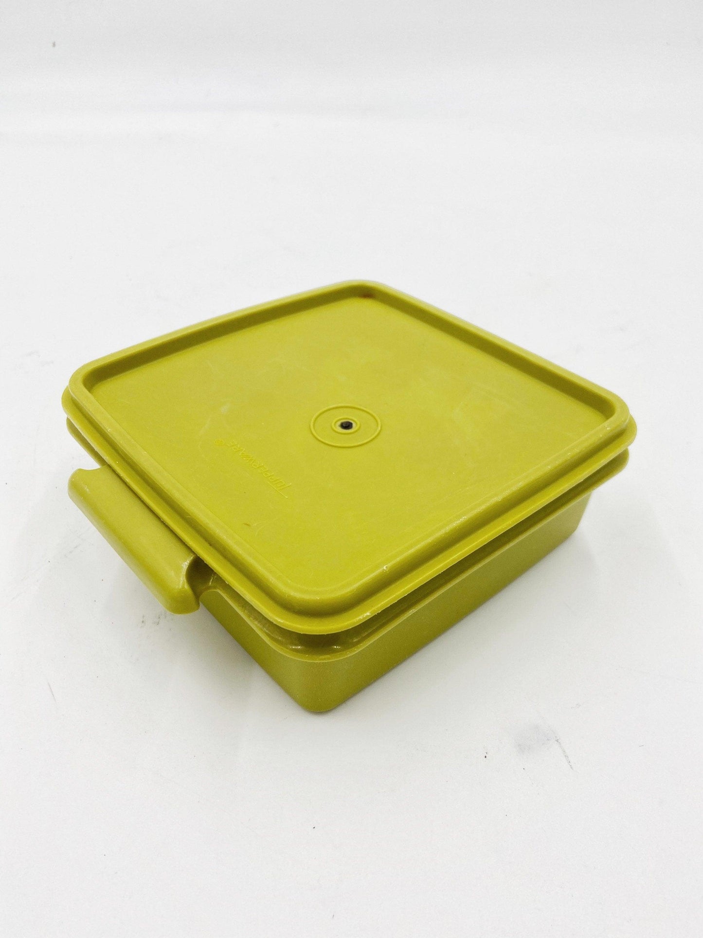 Vintage Green Tupperware Square Stacking Bowl, Antique Tupper Ware, Food Storage, Retro Kitchen, Mid Century Modern Kitchen Decor, 1970s -Located at Funkyhouse Vintage Antique Store, Weiser Idaho