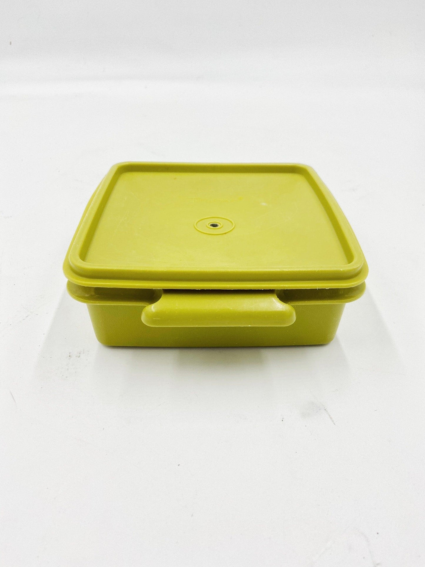 Vintage Green Tupperware Square Stacking Bowl, Antique Tupper Ware, Food Storage, Retro Kitchen, Mid Century Modern Kitchen Decor, 1970s -Located at Funkyhouse Vintage Antique Store, Weiser Idaho