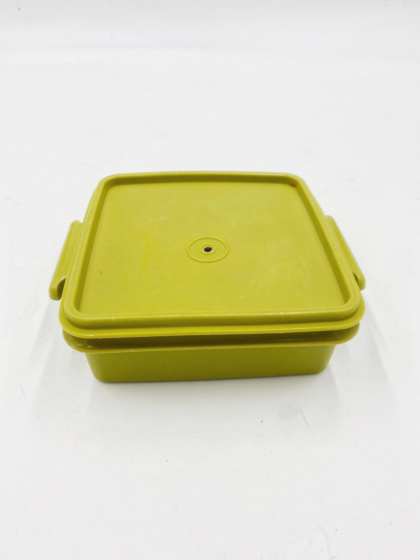 Vintage Green Tupperware Square Stacking Bowl, Antique Tupper Ware, Food Storage, Retro Kitchen, Mid Century Modern Kitchen Decor, 1970s -Located at Funkyhouse Vintage Antique Store, Weiser Idaho