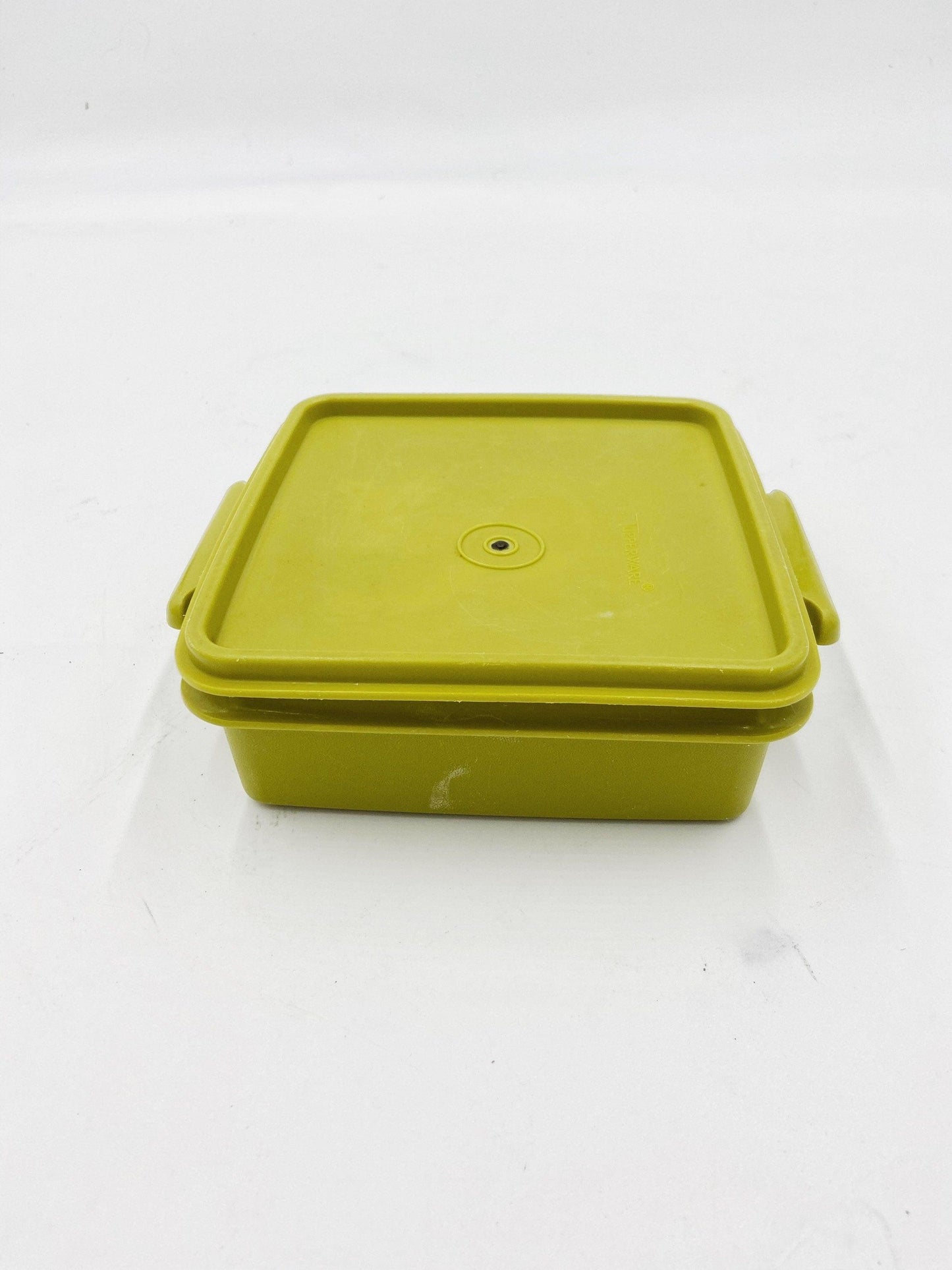 Vintage Green Tupperware Square Stacking Bowl, Antique Tupper Ware, Food Storage, Retro Kitchen, Mid Century Modern Kitchen Decor, 1970s -Located at Funkyhouse Vintage Antique Store, Weiser Idaho