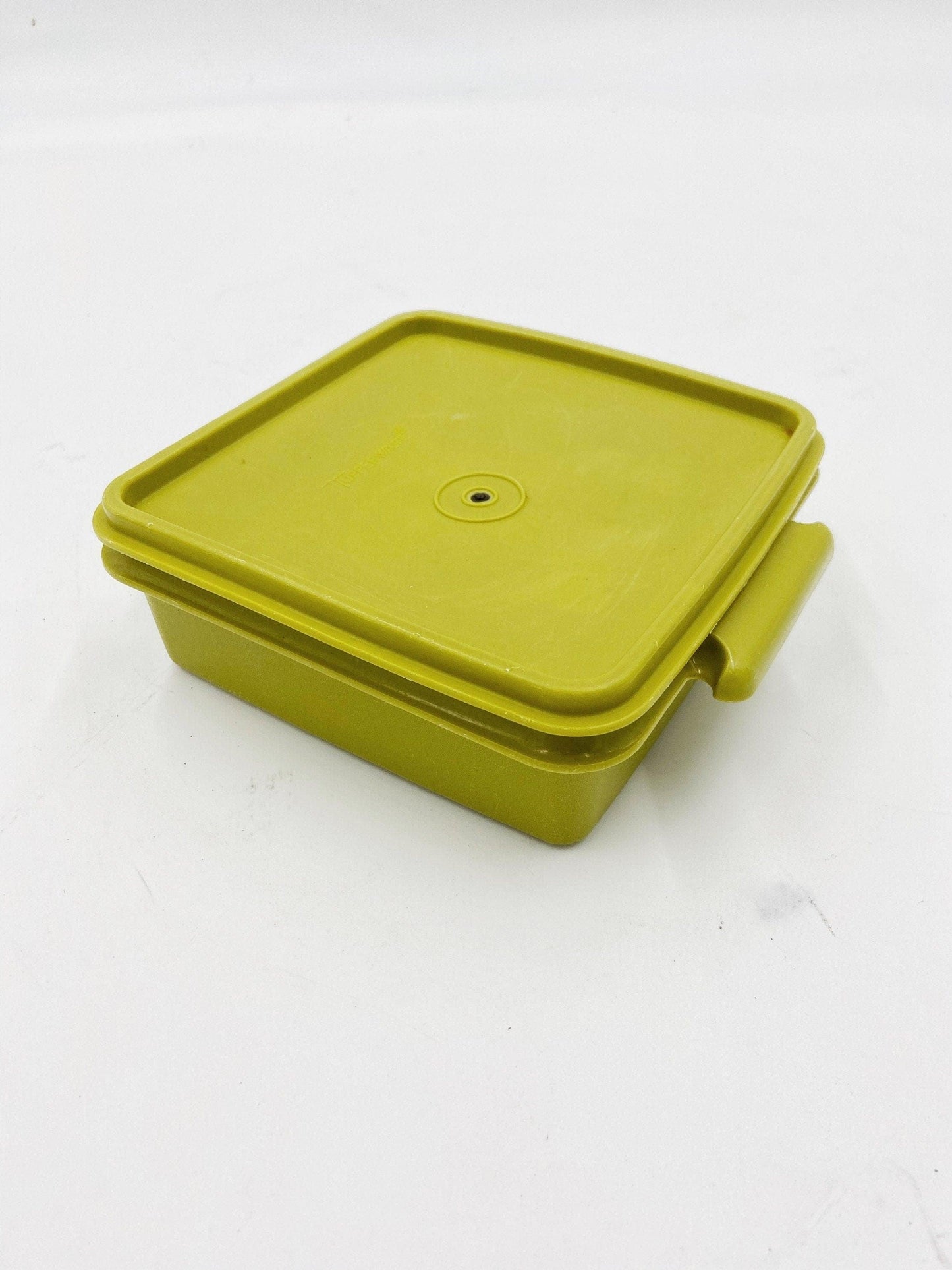 Vintage Green Tupperware Square Stacking Bowl, Antique Tupper Ware, Food Storage, Retro Kitchen, Mid Century Modern Kitchen Decor, 1970s -Located at Funkyhouse Vintage Antique Store, Weiser Idaho