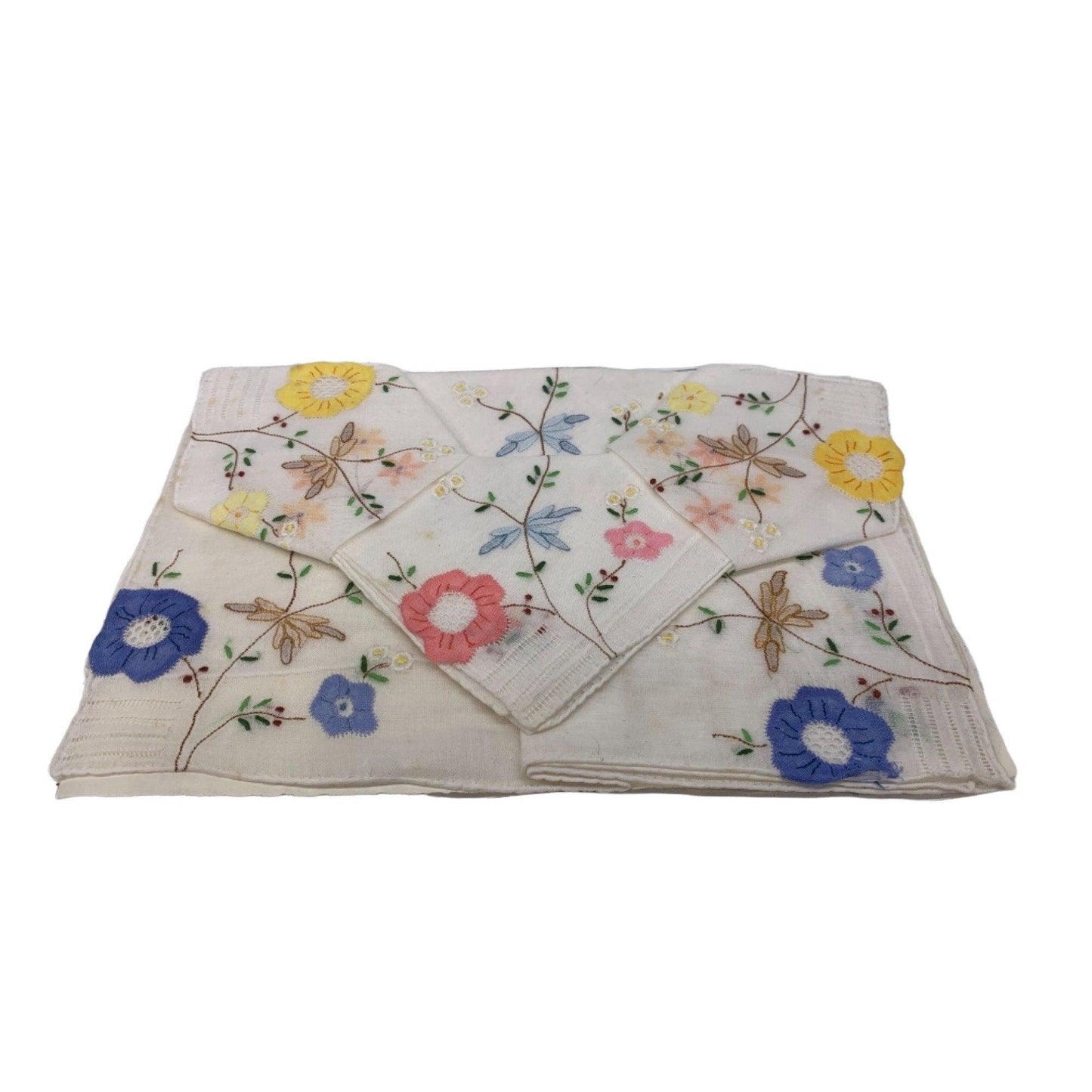 Vintage Hankie, Floral Handkerchief New Old Stuck, Still On Original Paper Packaging -Located at Funkyhouse Vintage Antique Store, Weiser Idaho