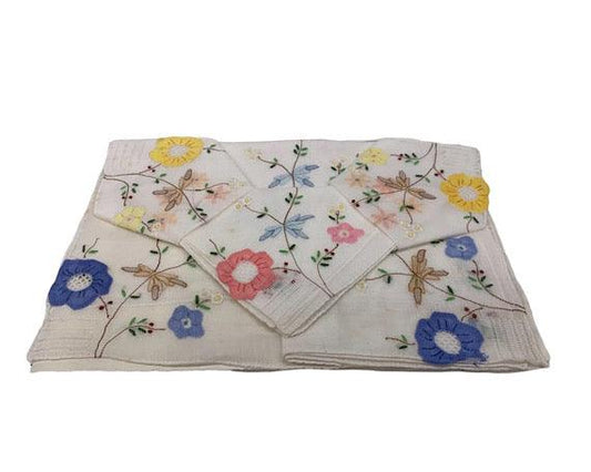 Vintage Hankie, Floral Handkerchief New Old Stuck, Still On Original Paper Packaging -Located at Funkyhouse Vintage Antique Store, Weiser Idaho