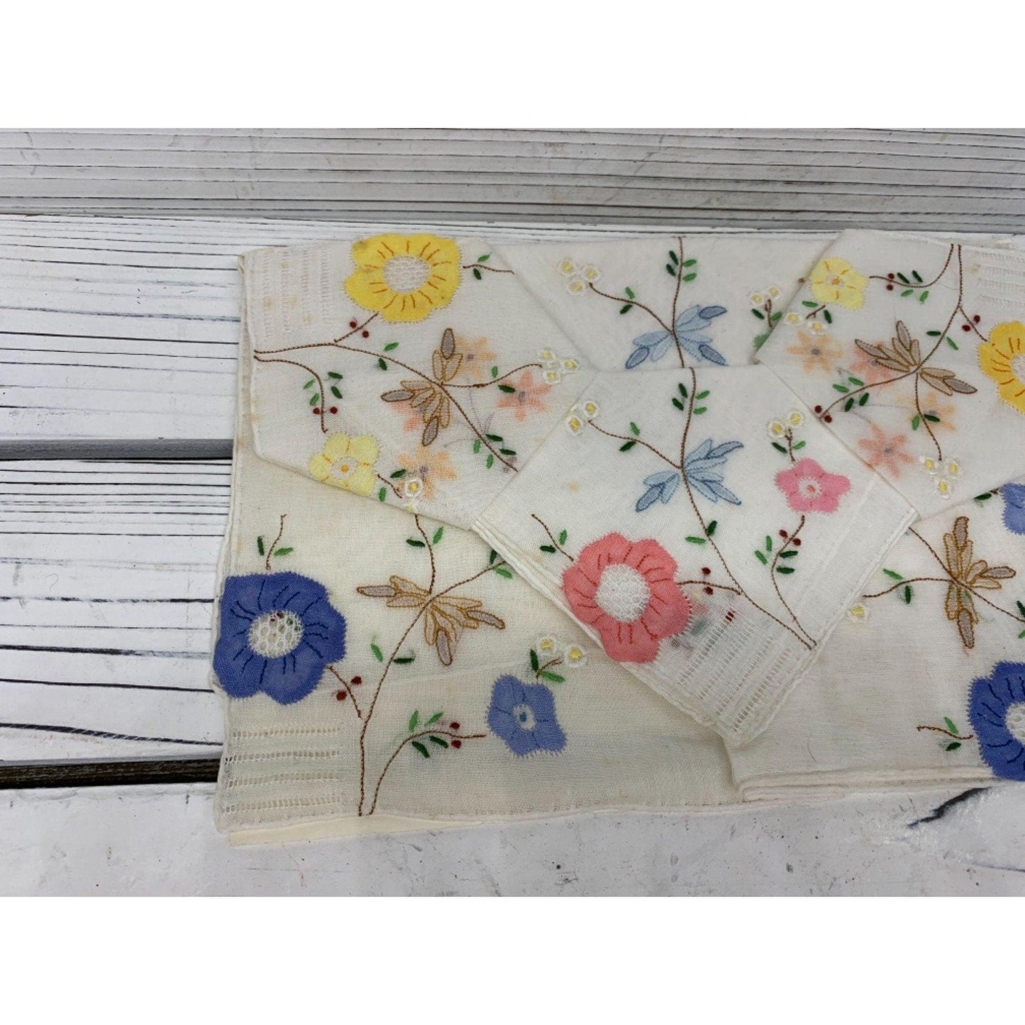 Vintage Hankie, Floral Handkerchief New Old Stuck, Still On Original Paper Packaging -Located at Funkyhouse Vintage Antique Store, Weiser Idaho