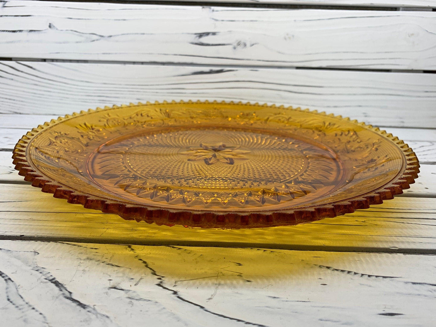 Vintage Indiana Glass Serving Platter, Amber Serving Condiments or Appetizers Dish -Located at Funkyhouse Vintage Antique Store, Weiser Idaho