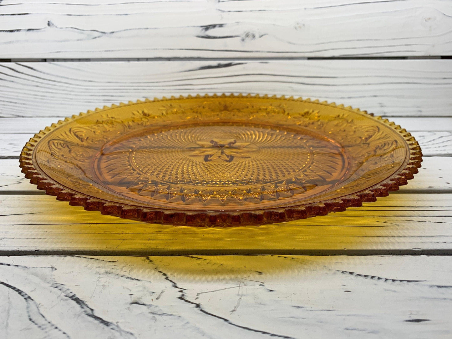 Vintage Indiana Glass Serving Platter, Amber Serving Condiments or Appetizers Dish -Located at Funkyhouse Vintage Antique Store, Weiser Idaho