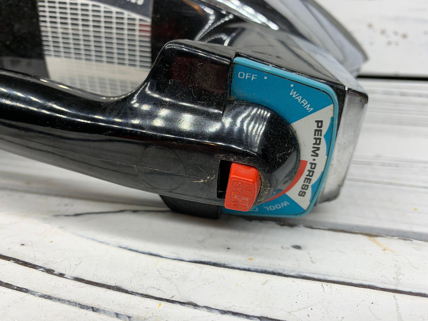 Vintage Iron By General Electric, Chrome Mid Century Clothes Iron, Permanent Press -Located at Funkyhouse Vintage Antique Store, Weiser Idaho