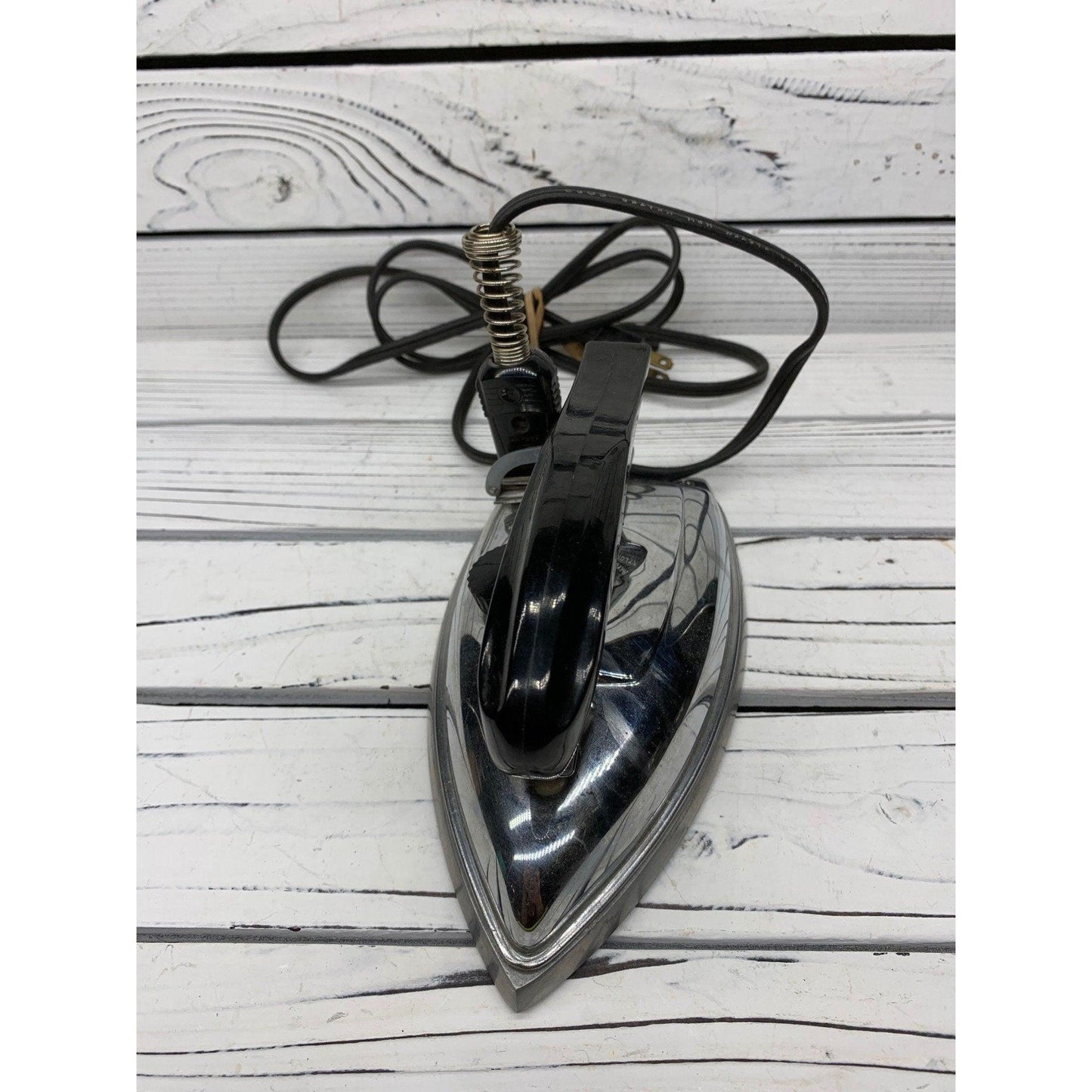Vintage Iron By Landers, Frary & Clark, Metal Mid Century Electric Iron -Located at Funkyhouse Vintage Antique Store, Weiser Idaho