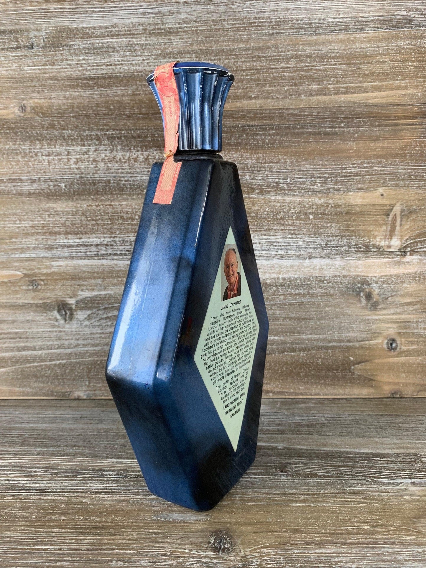 Vintage Jim Beam Decanter, James Lockhart Sailfish Painting, Barware Collectible -Located at Funkyhouse Vintage Antique Store, Weiser Idaho