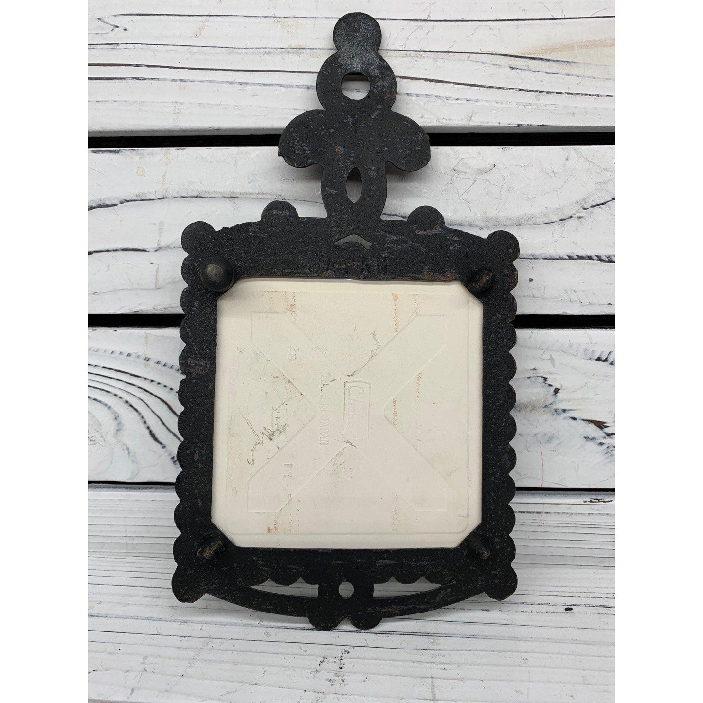Vintage Knott's Berry Farm Trivet, Ceramic & Cast Iron Souvenir Trivet, Collectors Kitchen Pan Rest -Located at Funkyhouse Vintage Antique Store, Weiser Idaho