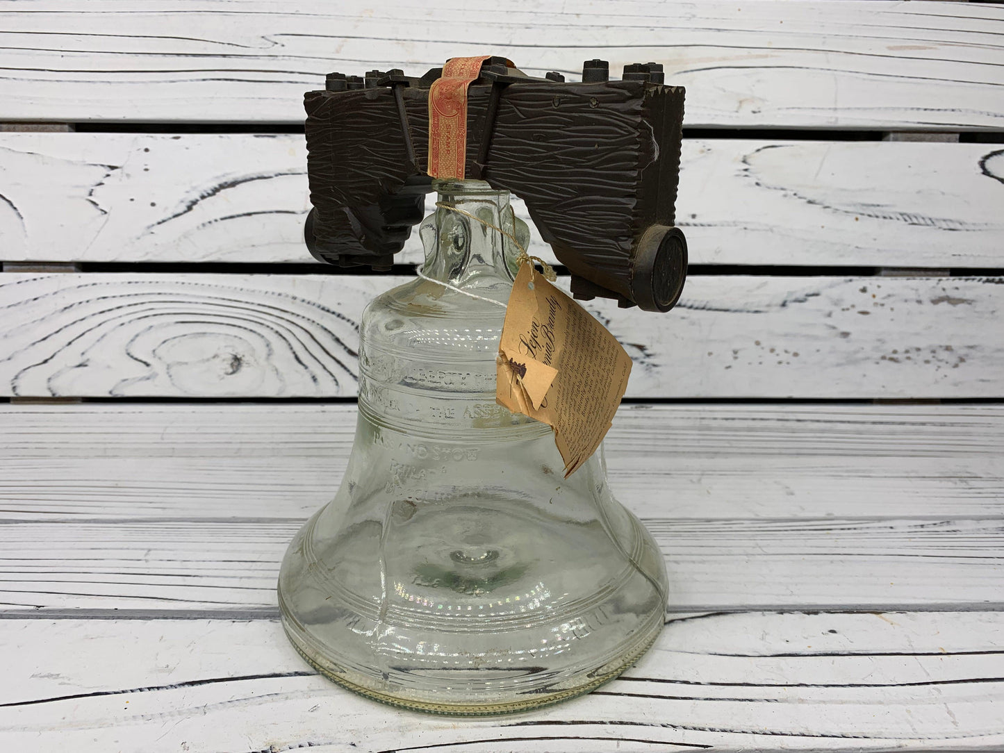 Vintage Liberty Bell Lejon Brandy Decanter, Antique Barware, Brandy Collectible -Located at Funkyhouse Vintage Antique Store, Weiser Idaho