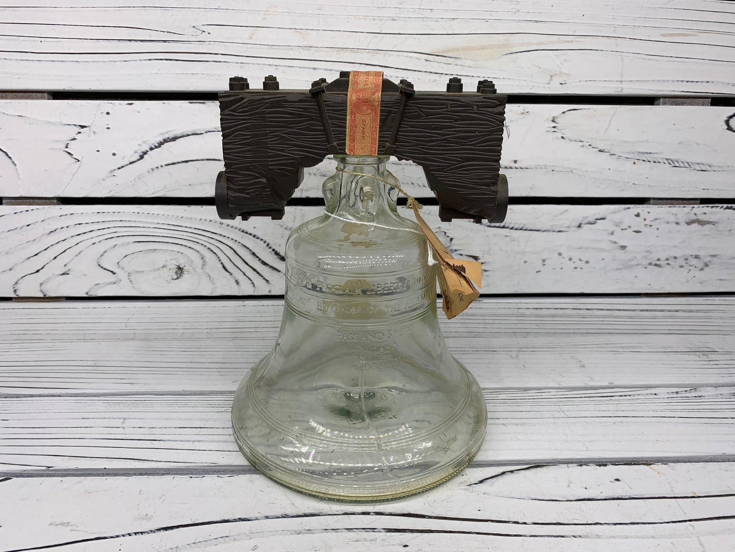Vintage Liberty Bell Lejon Brandy Decanter, Antique Barware, Brandy Collectible -Located at Funkyhouse Vintage Antique Store, Weiser Idaho