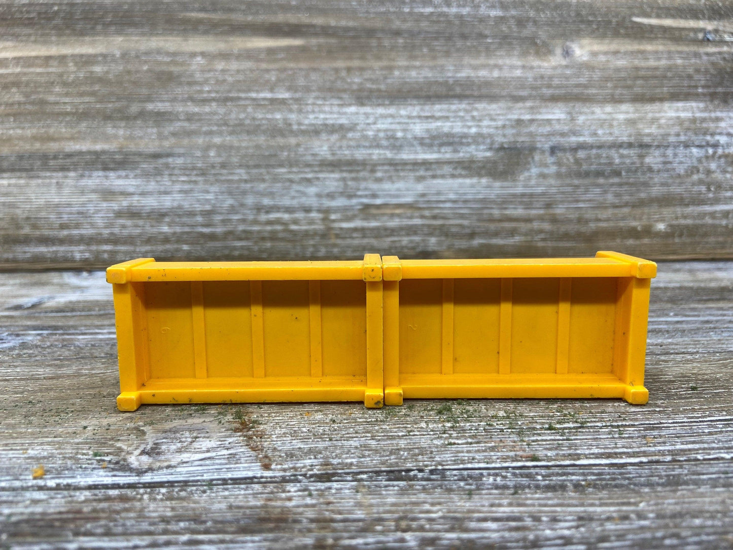 Vintage Little People Bed, Set of Two Single Yellow Twin Beds, 1970s Fisher Price Toys, Pretend Play House -Located at Funkyhouse Vintage Antique Store, Weiser Idaho