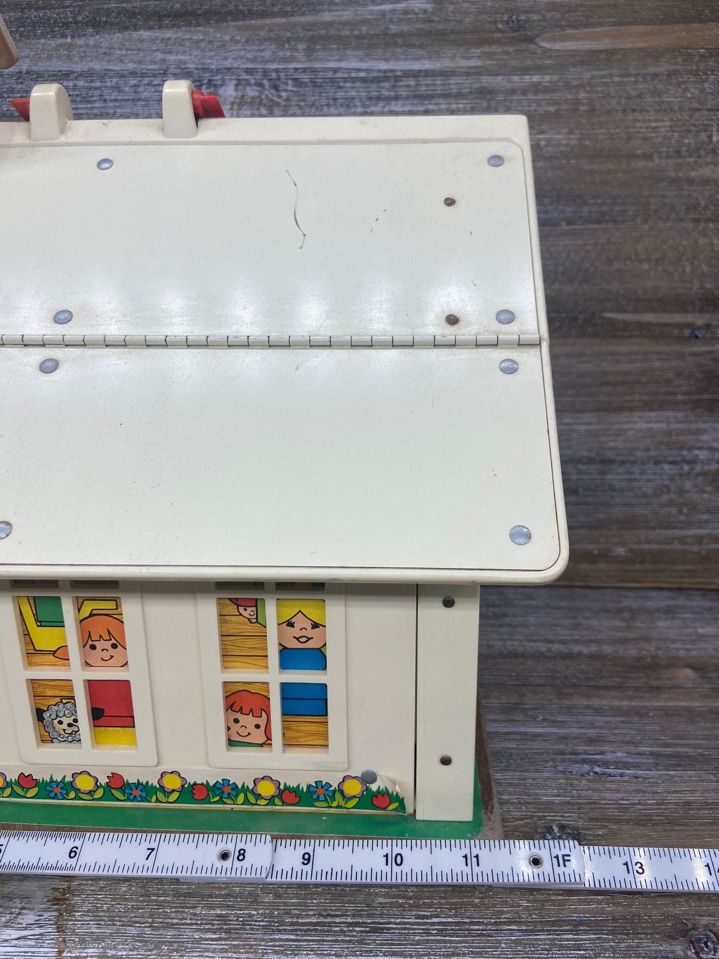 Vintage Little People School House, Merry Go Round, Swing, Students, 1970s Fisher Price Toys, Pretend Play -Located at Funkyhouse Vintage Antique Store, Weiser Idaho