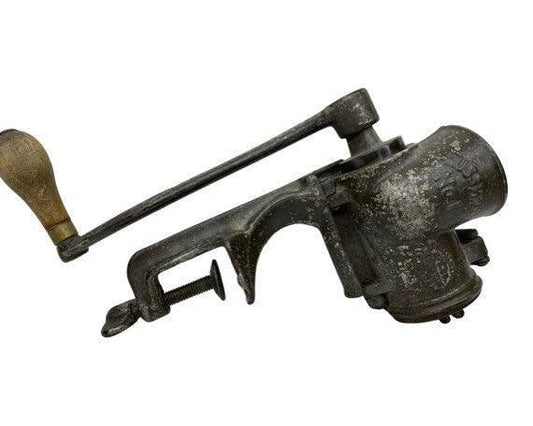 Vintage Meat Grinder, Antique Russwin No 1 Metal Kitchen Gadget, 1950s Kitchen, MCM Mid Century Modern -Located at Funkyhouse Vintage Antique Store, Weiser Idaho