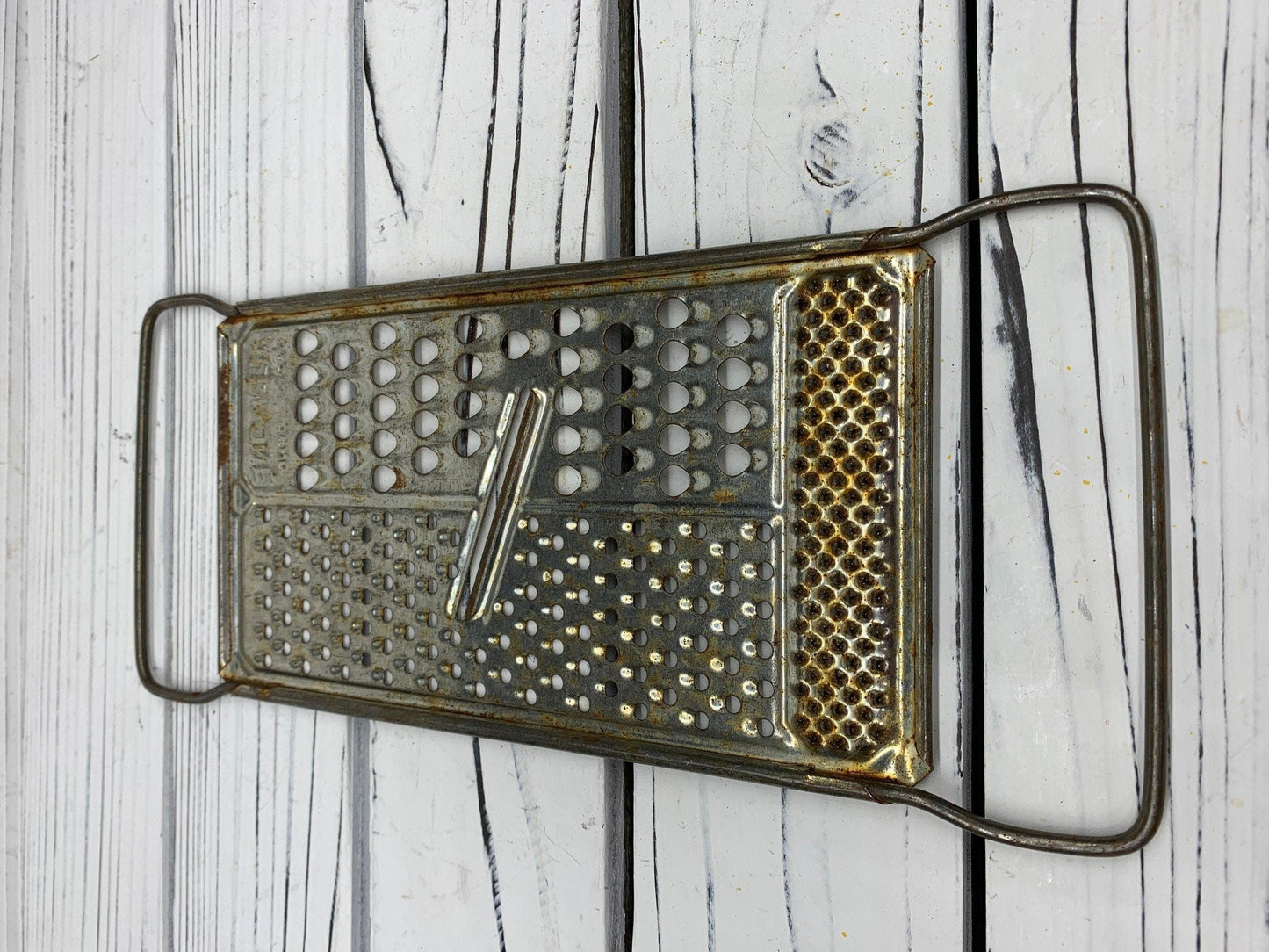 Vintage Metal Cheese Grater, All In One Mid Century Grater, Mid Century Kitchen Gadgets, Shabby Chic Decor -Located at Funkyhouse Vintage Antique Store, Weiser Idaho
