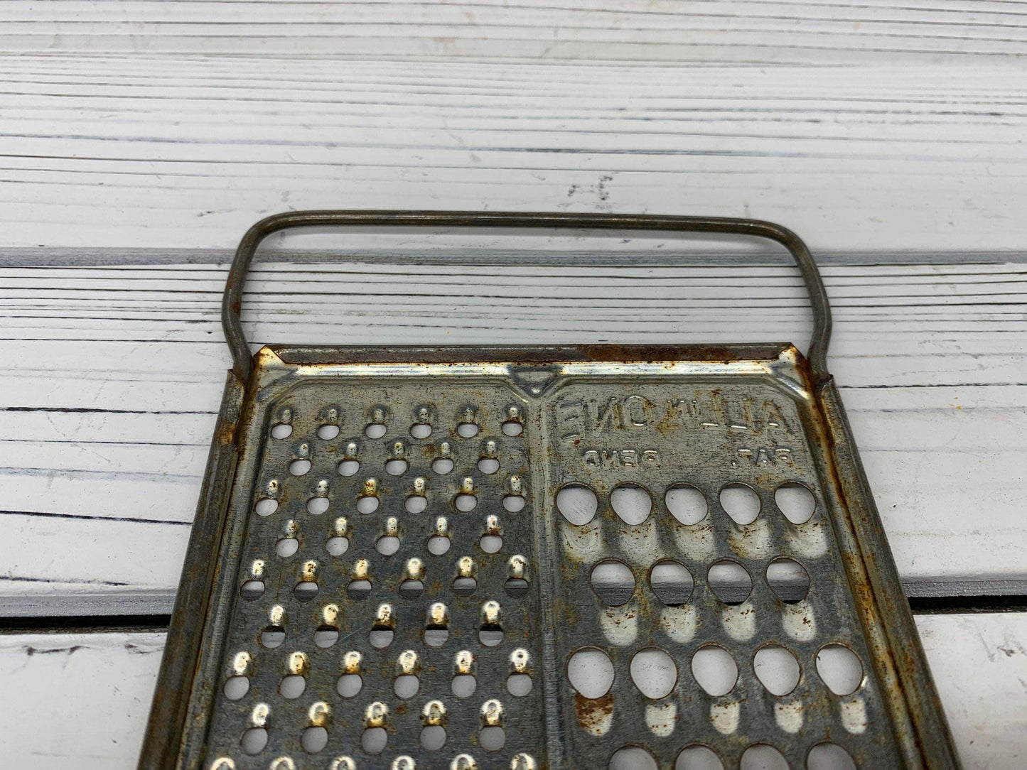 Vintage Metal Cheese Grater, All In One Mid Century Grater, Mid Century Kitchen Gadgets, Shabby Chic Decor -Located at Funkyhouse Vintage Antique Store, Weiser Idaho