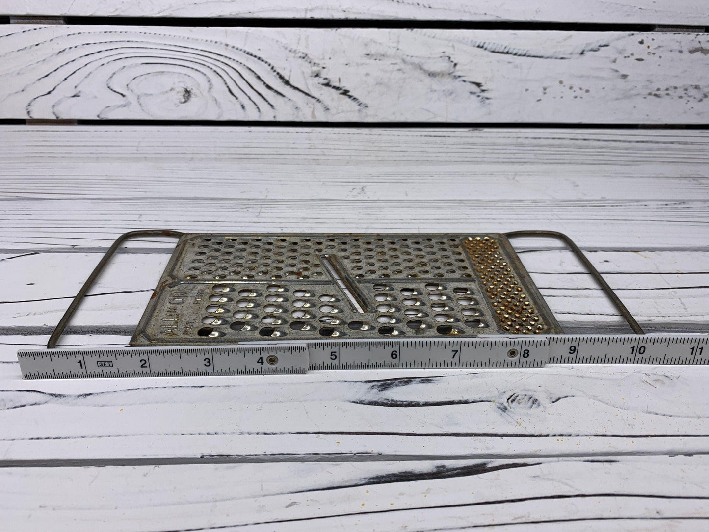 Vintage Metal Cheese Grater, All In One Mid Century Grater, Mid Century Kitchen Gadgets, Shabby Chic Decor -Located at Funkyhouse Vintage Antique Store, Weiser Idaho