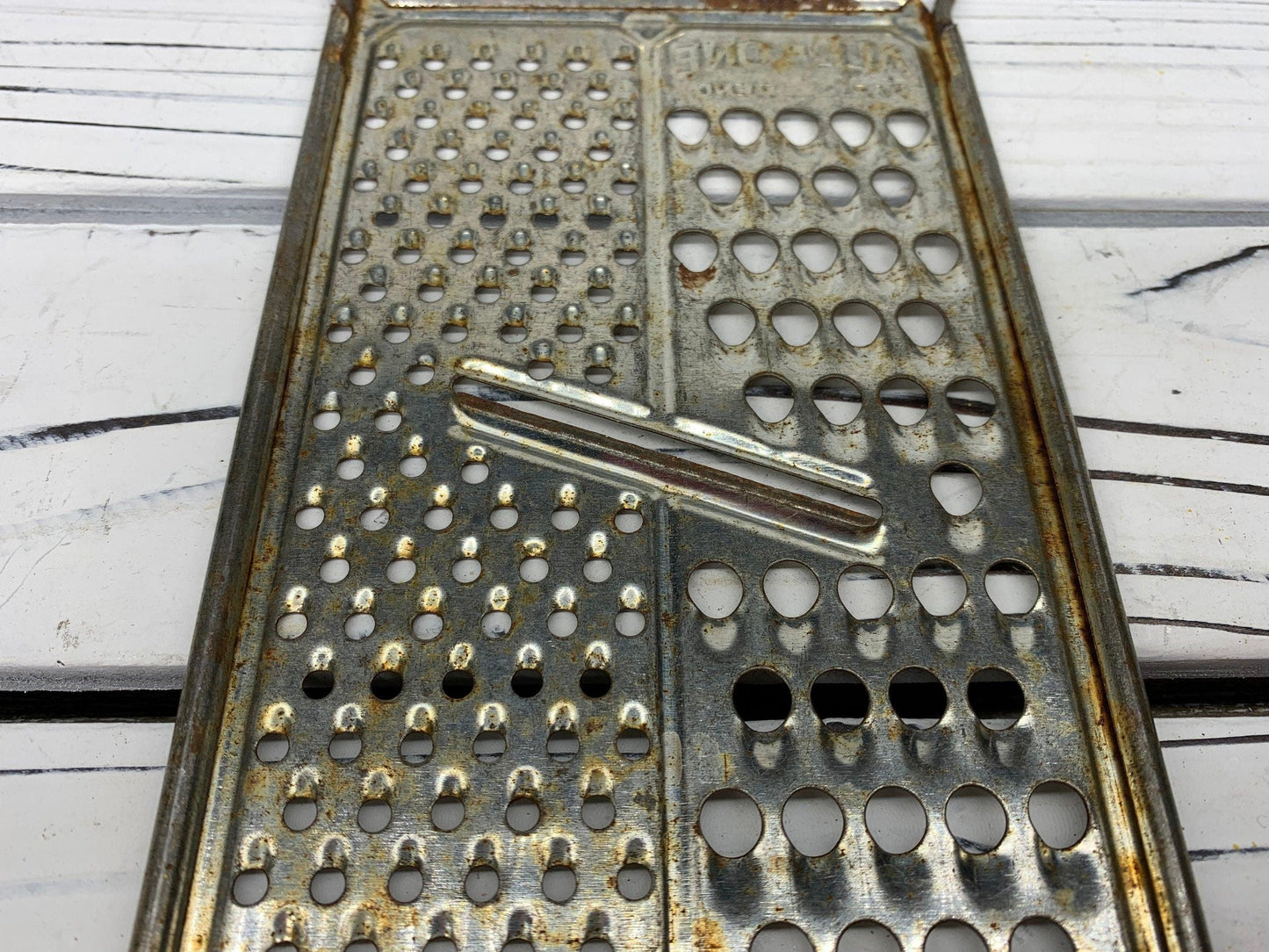 Vintage Metal Cheese Grater, All In One Mid Century Grater, Mid Century Kitchen Gadgets, Shabby Chic Decor -Located at Funkyhouse Vintage Antique Store, Weiser Idaho